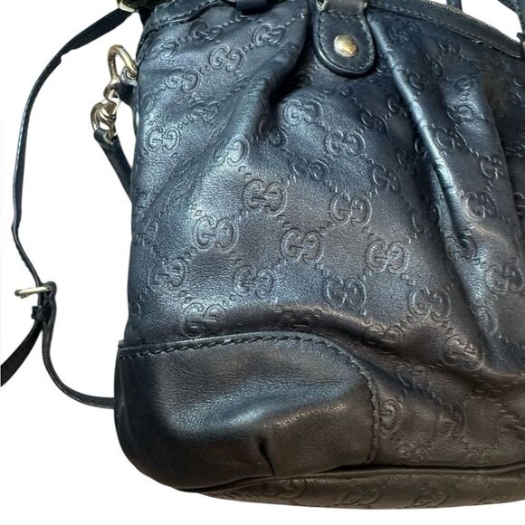 GUCCI Black Guccisima Leather Sukey 2way Satchel Bag Auth - Picture 9 of 16
